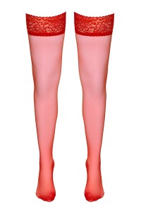 Bas autofixants rouge - Cotelli Legwear