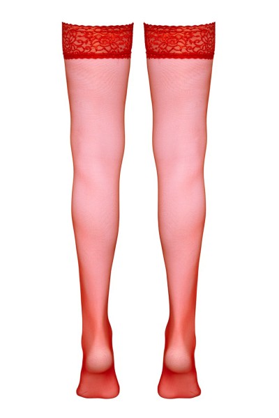 Bas autofixants rouge - Cotelli Legwear