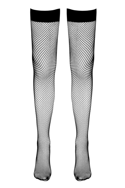 Bas résille autofixants noir - Cotelli Legwear