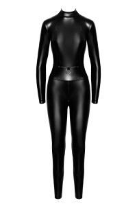 Combinaison intégrale Caged avec anneaux F319 wetlook