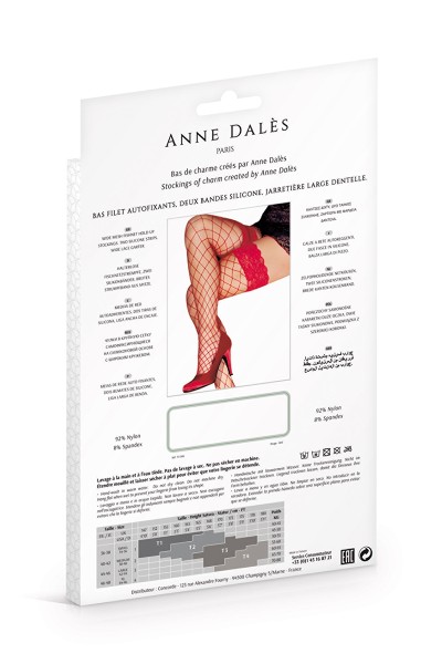 Bas autofixants Erica Rouge - Anne d'Alès