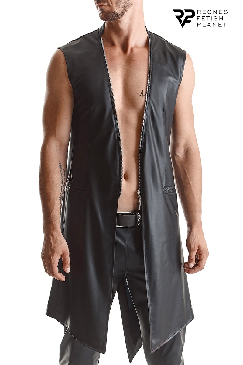 Veste longue sans manche wetlook Marco - Regnes