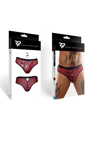 Slip type brésilien zébré rouge et noir - Regnes