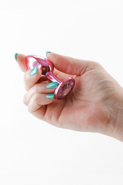 Plug bijou aluminium chromé rose S
